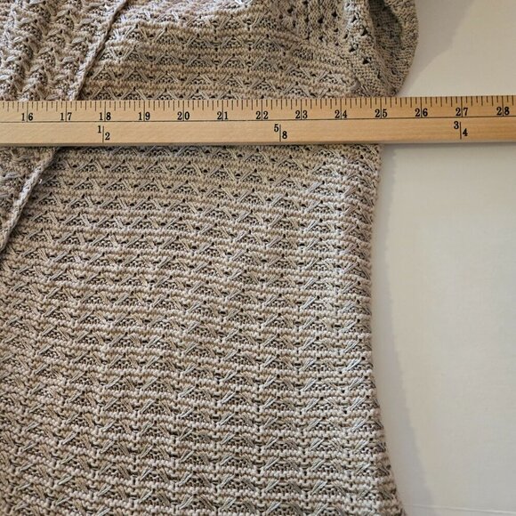INC Tan Beige Open Front Sheen Thread Long Sleeve Knit Cardigan Plus Sz 3X - Picture 8 of 12